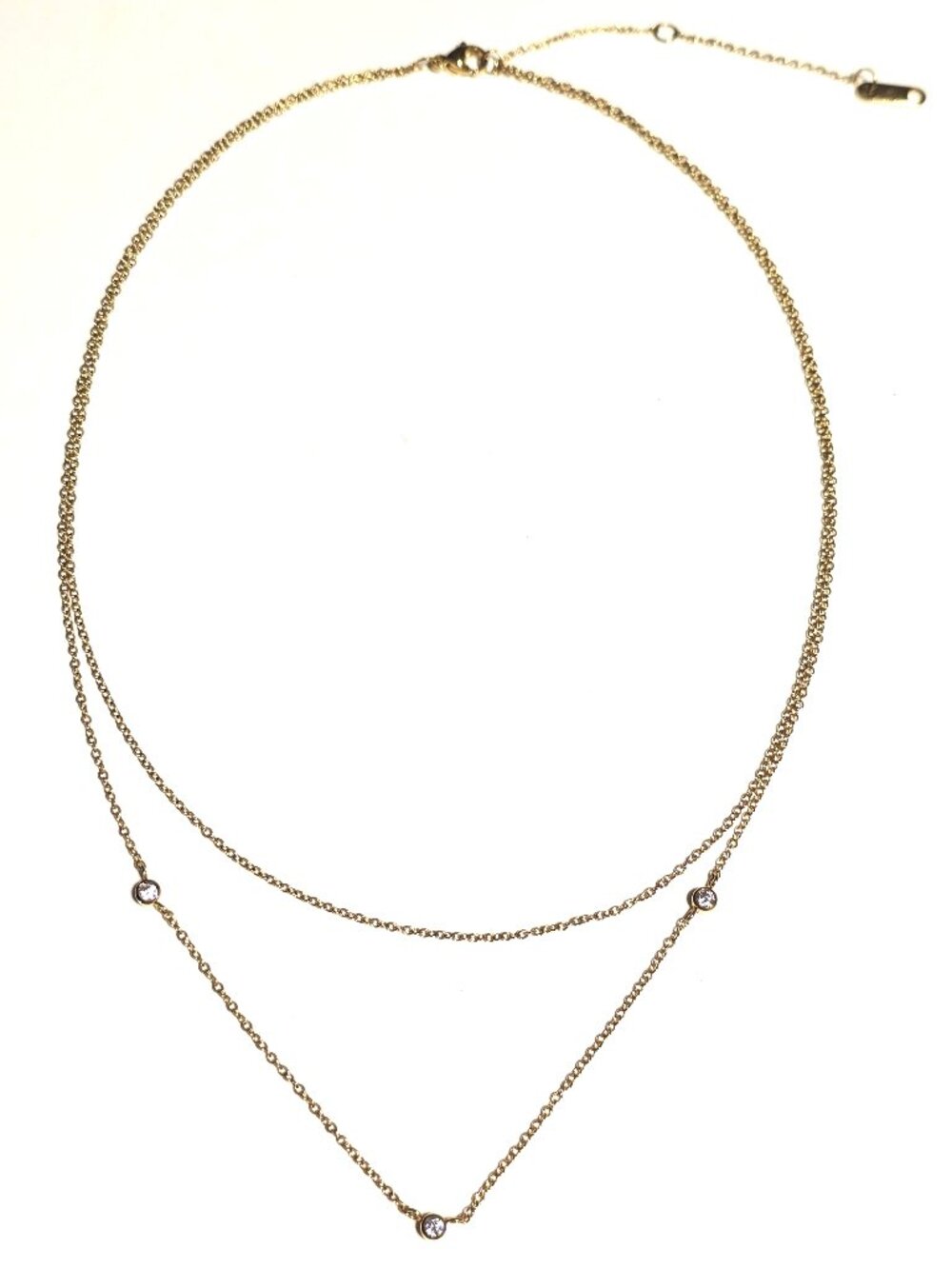 Mia gold stainless steel double necklace